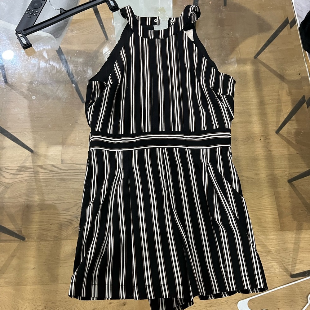 Black Striped Romper
